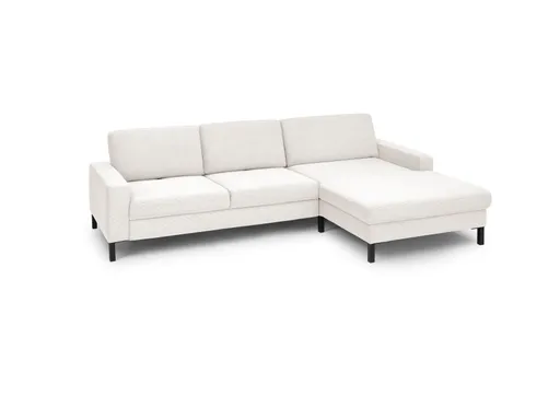  Ecksofa CALM MOVE 2.0 - 2,5-Sitzer mit Longchair rechts, Feincord, Weiß