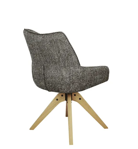 Armlehnstuhl MATTEA - drehbar, Stoff, Braun