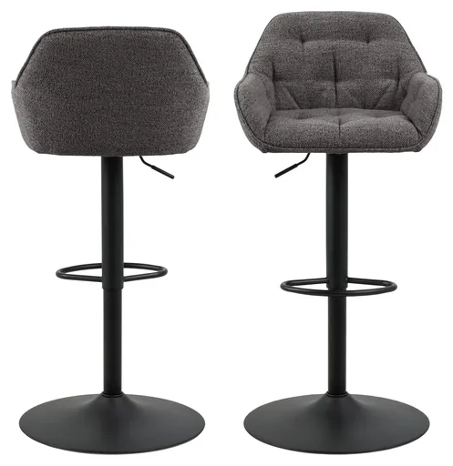 Barhocker ALISHA - Stoff, Anthrazit