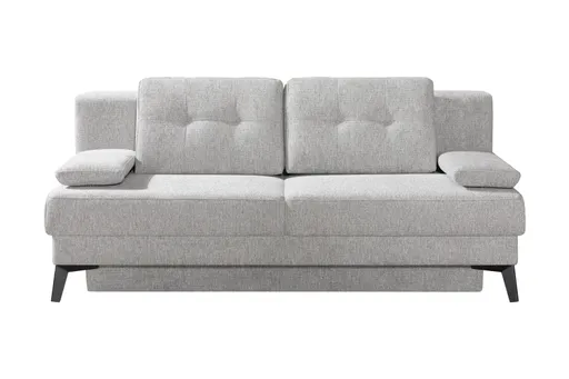 Querschläfer - Schlaffunktion mit Bettkasten, Stoff, Hellgrau