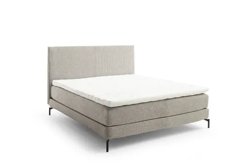 Boxspringbett Samu 4 - Liegefläche 180x200 cm, Stoff Beige