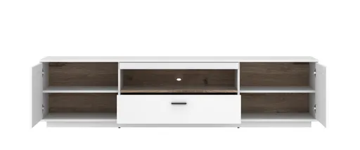 TV-Lowboard - B ca. 210 cm, Alpinweiß, Viking Eiche Nachbildung