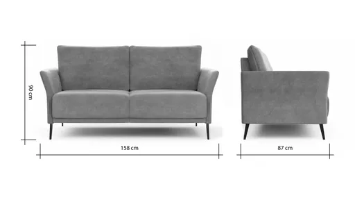 Sofa Rosario - 2-Sitzer, Leder, Rauchbraun