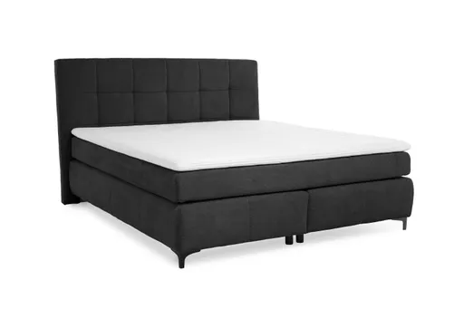 Boxspringbett- Ligefläche ca. 180x200 cm, Stoff, Schwarz