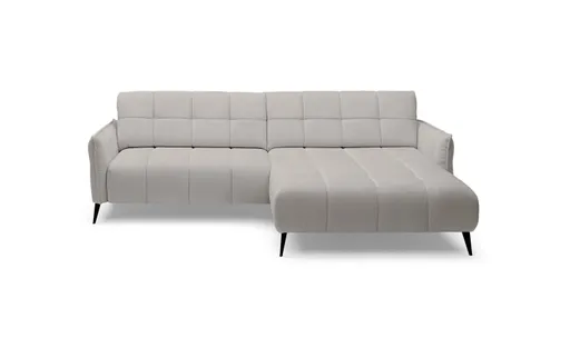 Ecksofa WALI MINI - 2-Sitzer, Ecke rechts inkl. Relaxfunktion, Stoff, Grau