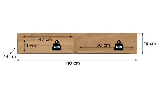 Garderobe - Weiß, Artisan Eiche Nachbildung