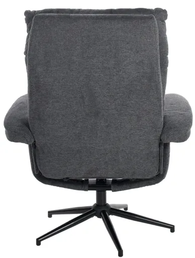 Relaxsessel mit Hocker - drehbar, Relaxfunktion, Webstoff, Anthrazit