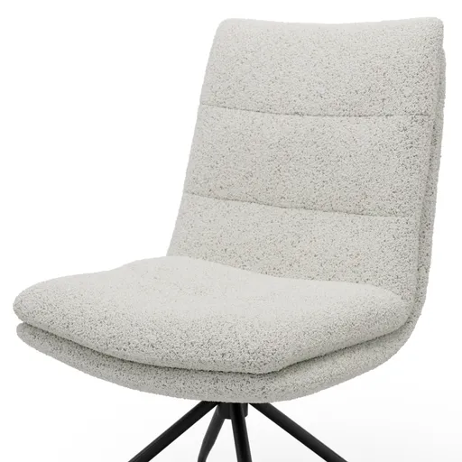Stuhl Jukka - Stoff, Champagner, Stativ, Schwarz, Drehbar