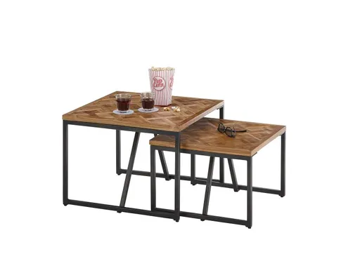 Couchtisch - 2er Set, B/H/T ca. 60x45x60 cm, Teakholz 