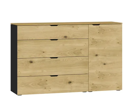 Kommode JOIN IT- Eiche Dekor, Schwarz