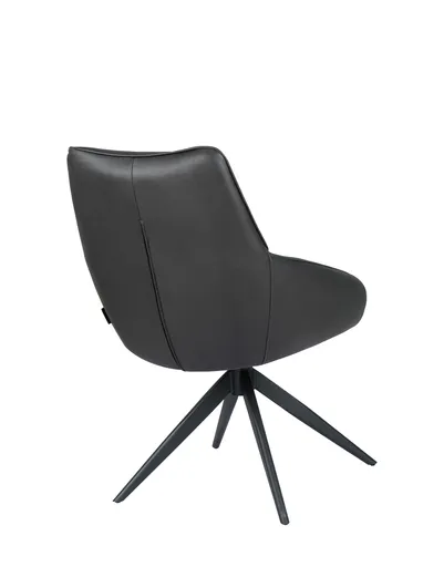 Stuhl MANON - drehbar, Stoff, Schwarz