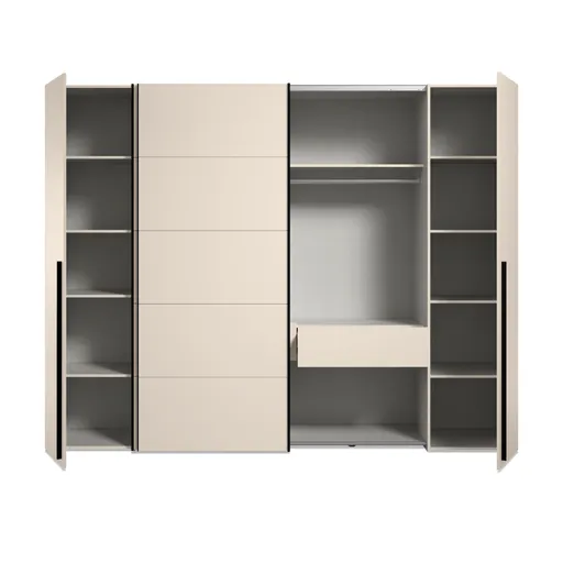 Schwebe-/Drehtürenschrank FAHDA- B ca. 270 cm, Sand