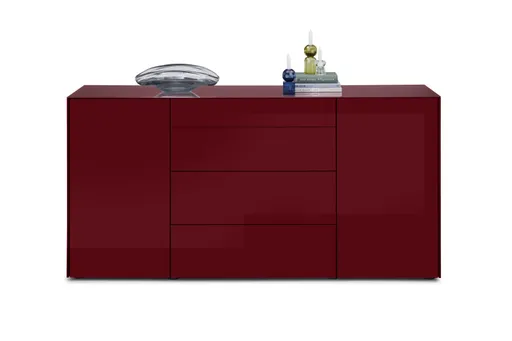 Kommode - B ca. 179 cm, Bordeauxrot