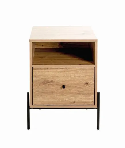 Konsolentisch - B/H/T ca. 45x60x47 cm, Eiche Nachbildung, Schwarz