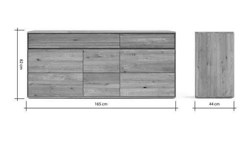 Sideboard Hillsboro - Wildeiche natur, geölt