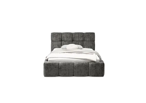 Bettgestell SANDRIN R- Liegefläche ca. 140x200 cm, Stoff, Grau, inkl Latterost und Stauraum