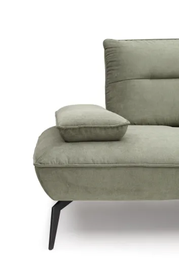 Ecksofa PAYTON - 2,5-Sitzer, Ecke rechts inkl. Rückenneigung, Armteilverstellung, Stoff, Dunkelgrün