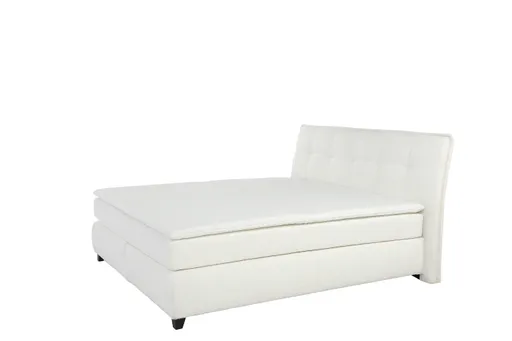 Boxspringbett JANKA MIX- Liegefläche ca. 180x200 cm, Stoff Weiss