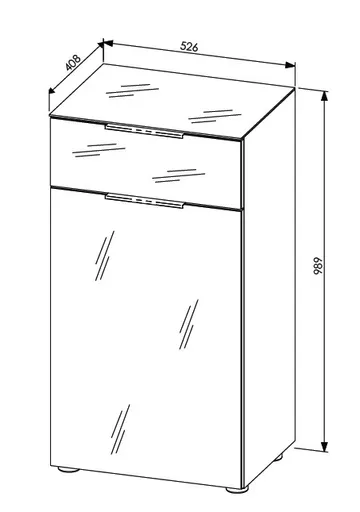 Schuhschrank - B ca. 53 cm, Riva Eiche Nachbildung, Kaschmir