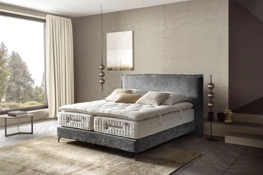 Boxspringbett Contur 2700 - Liegefläche ca. 180x200 cm, Stoff, Grau
