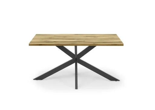 Esstisch - LB ca. 160x90 cm, Plankeneiche, Schwarz