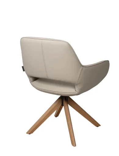 Armlehnstuhl MARIELLE - drehbar, Leder, Latte