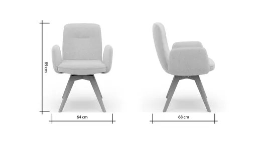 Armlehnstuhl Kamari - Stoff, Beige