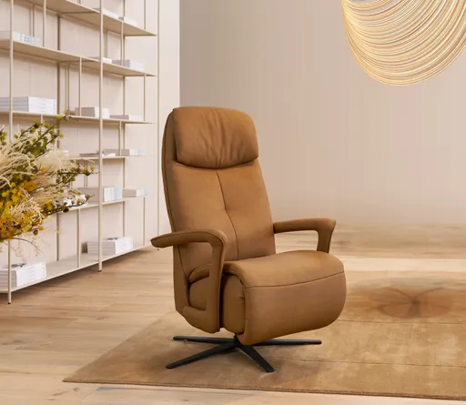 Sessel EM Dresden - manuelle Verstellung, Leder, braun