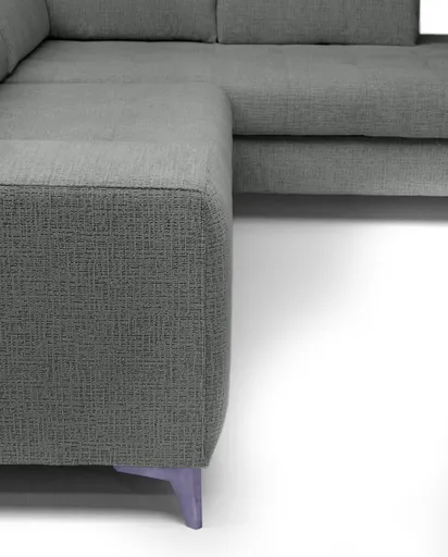 Ecksofa -2-Sitzer mit Ecke rechts, Kopfteil verstellbar, Sitztiefe verstellbar motorisch, Stoff, Anthrazit