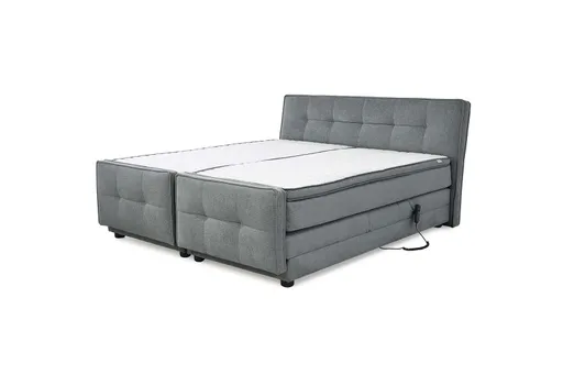 Boxspringbett- Liegefläche ca. 180x200 cm, Stoff, Mittelgrau