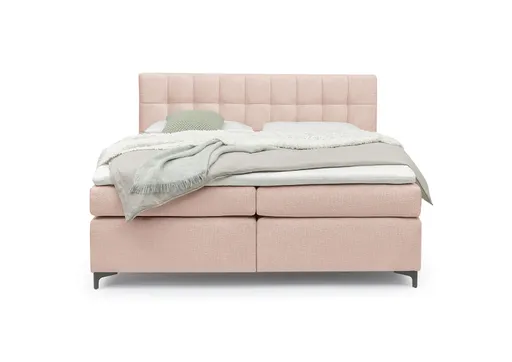 Boxspringbett HINDA- Liegefläche ca. 180x200 cm, Stoff, Altrosa