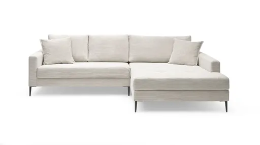 Ecksofa- 3-Sitzer, Ecke rechts, Cord, Creme