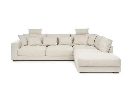 Ecksofa - 3-Sitzer, Ecke rechts, Stoff, Beige