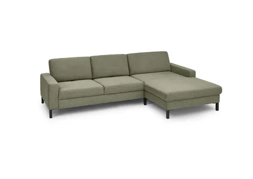  Ecksofa CALM Move 2.0 - 2,5-Sitzer mit Longchair rechts, Feincord, Olive