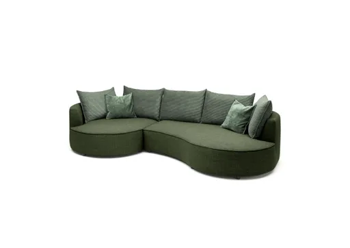 Ecksofa - Ecke links, 2-Sitzer, Stoff, Grün