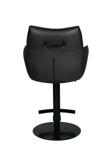 Barhocker MAKANA - drehbar, höhenverstellbar, Stoff, Schwarz