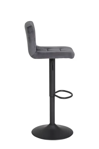 Barhocker - höhenverstellbar, Stoff, Grau
