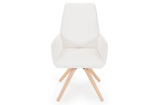 Armlehnstuhl - drehbar, Stoff, Weiß