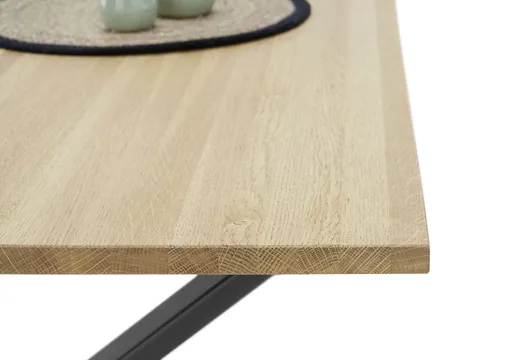 Couchtisch - LB ca. 110x60 cm, Wildeiche massiv geölt, Schwarz