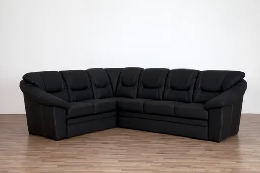 Ecksofa - 3-Sitzer, Ecke rechts in Kunstleder Dunkelgrau