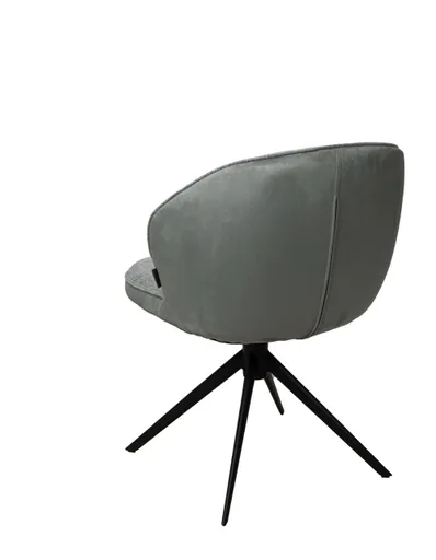 Stuhl MERRITH - drehbar, Stoff, Graublau