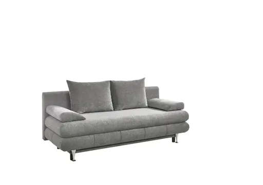 Schlafsofa- 2 Sitzer, Inkl. Bettkasten, Stoff, Grau