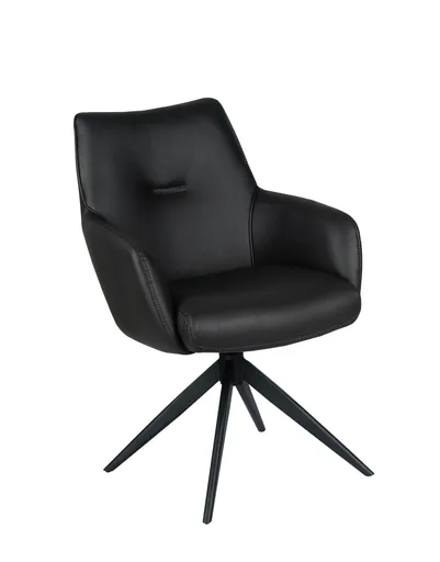 Armlehnstuhl MANON - drehbar, Stoff, Schwarz