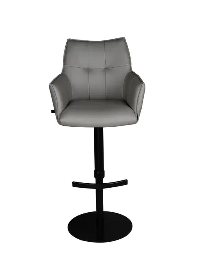 Barhocker MAKANA - drehbar, höhenverstellbar, Stoff, Hellgrau
