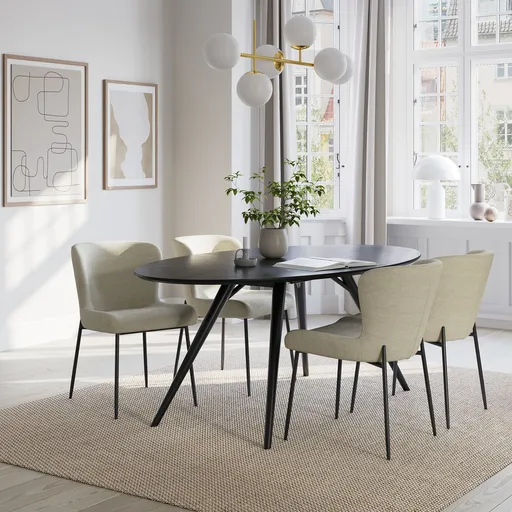 Stuhl - Stoff, Beige