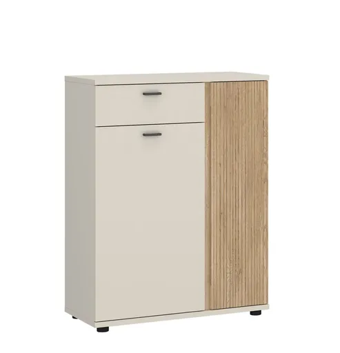 Schuhschrank - B ca. 80 cm, Kaschmir, Cremona Eiche Nachbildung