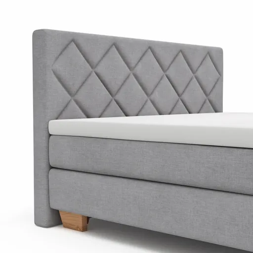 Boxspringbett Taja - Liegefläche ca. 180x200 cm, Stoff, Grau