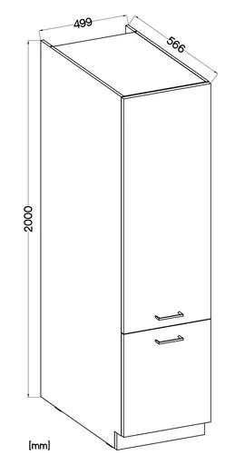 Hochschrank- B ca. 200 cm, Weiß
