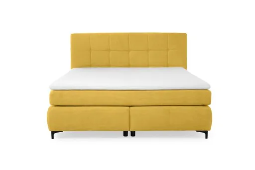 Boxspringbett- Ligefläche ca. 180x200 cm, Stoff, Curry