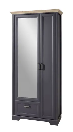 Garderobenschrank - B ca. 93 cm, Graphit, Artisan Eiche Nachbildung